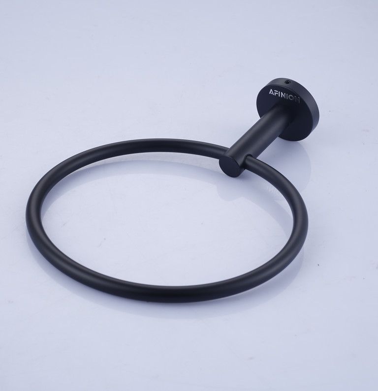 AFINION Matte Black Towel Bar & Ring Set - Image 10