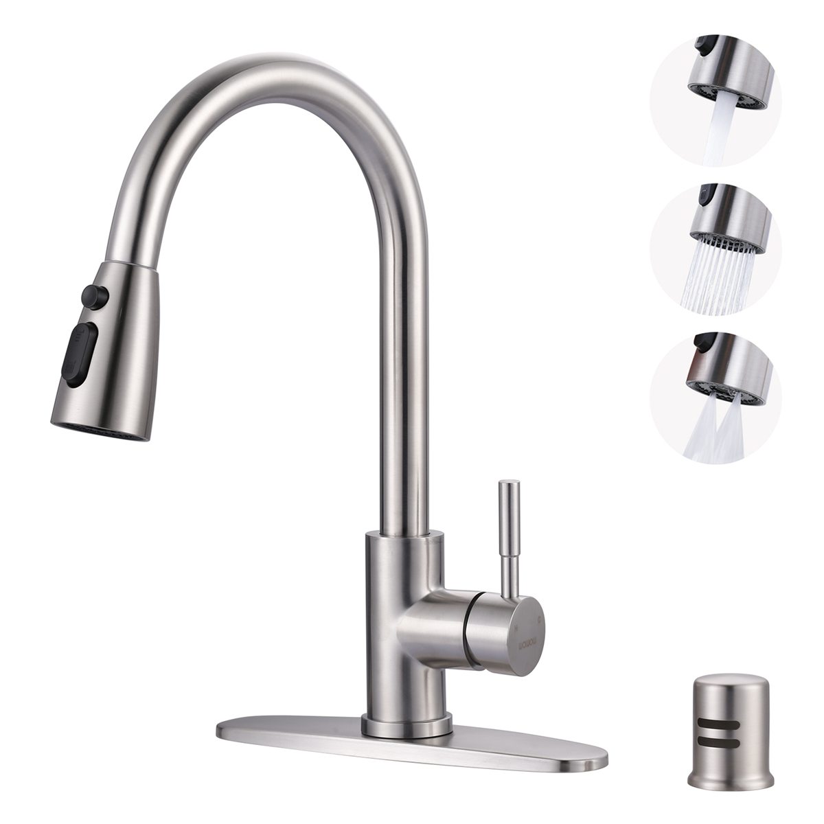 Pull-out kitchen faucet with multiple spray modes